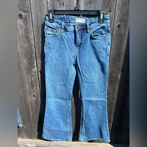 Free People Cropped Flare Jeans in Classic Blue